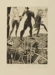 Dance macabre avec plaisir by Stanisław Wejman, 1981, akwaforta, papier, sold Oct 2008