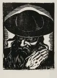 Władysław Żurawski, Głowa Żyda, linoryt, papier
