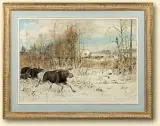 ŁOSIE by Aleksander Siergiejewicz Hrenow, 1894, akwarela, papier, offered Oct 2008