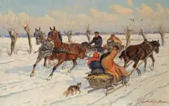 SZANOWANIE PANU DZIEDZICOWI! by Jan Erazm Kotowski, ok. 1930, olej, płótno, sold Oct 2008