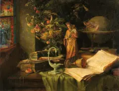 Eduard Ameseder, MARTWA NATURA, przed 1900, olej, deska