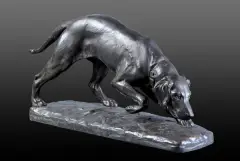 Georges Gardet, PIES MYŚLIWSKI, przed 1900, brąz patynowany