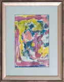 Alfred Lenica, Zwałka papki, tusz pędzel, pastel, odcisk, papier