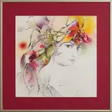 Anna Ewa (Hannah) Miarczyńska, Czerwona Orchidea, 2008, tusz, kredka, papier
