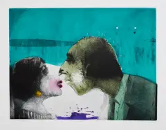 Adam Małek, Bez tytułu, 1989, akwaforta, akwatinta barwna, papier,