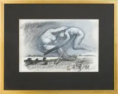 Franciszek Starowieyski, Walka, 1988, pastel, papier