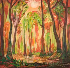 Tamara Tarasiewicz, Forest, 2000, olej, płótno