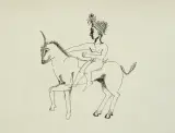 Andrzej Bersz, Orientalny jeździec, 1965, tusz pióro, papier