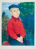 Portret chłopca w granatowym berecie by Moïse Kisling, litografia barwna, papier, offered Aug 2008