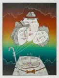 Dmitrij Markelov, Kocie fantazje, 1995, tusz pióro, akwarela, papier