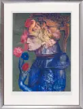 Ernst Fuchs, Portret fantastyczny, litografia barwna, papier