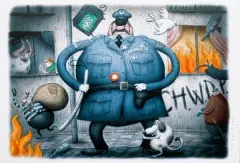 Piotr Socha, Policjant, 2004, wydruk komputerowy, papier nakl. na płytę piankow