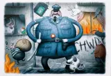 Piotr Socha, Policjant, 2004, wydruk komputerowy, papier nakl. na płytę piankow