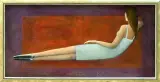 KOBIETA NA CZERWONYM POSŁANIU by Mira Andrzejewska Kalkowska, 2007, olej, płótno, sold Jun 2008