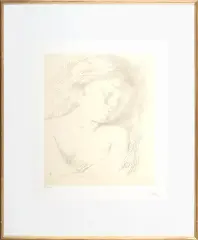 Balthus, ŚPIĄCA, litografia na tincie, papier kremowy