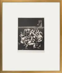 Jacek Gaj, AUTO DA FÉ, 1967, akwaforta, akwatinta, papier