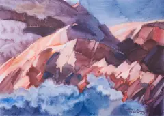 Aleksander Franko, PEJZAŻ GÓRSKI, 2005, akwarela, papier żeberkowy