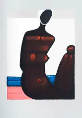Jerzy Nowosielski, AKT, 1997, serigrafia barwna, papier jasnoszary