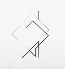 KOMPOZYCJA by Henryk Stażewski, 1984, serigrafia, karton, sold Jun 2008