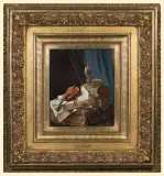 Alfred Wildstosser, MARTWA NATURA Z NUTAMI I SKRZYPCAMI, 1887, olej, deska