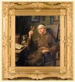 Emil J.F. Kuhlmann, KSIĄŻKA CZY WINO ?, olej, płótno