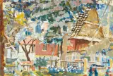 PODWÓRKO by Hanna Rudzka-Cybisowa, ok. 1950, gwasz, papier, offered Jun 2008