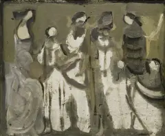 STUDIUM POSTACI by Alfred Aberdam, lata 50-te XX w., olej, tektura, sold Jun 2008
