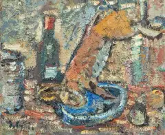 Jan Cybis, MARTWA NATURA Z ZAJĄCEM, 1969-1970, olej, płótno