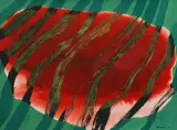 Jolanta Johnsson, Wyspa wśród traw, 2004, gwasz, pastel, papier