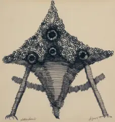 Jan Lebensztejn, Figura osiowa, 1961, marker, paper