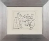 Eugeniusz Markowski, Scena figuralna, 1974, tusz pióro, papier kremowy