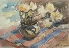 Aleksander Franko, Osty, akwarela, papier żeberkowy