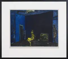 Jerzy Dmitruk, Akwarium, 1988, akwaforta, odprysk, akwatinta barwna