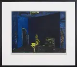 Jerzy Dmitruk, Akwarium, 1988, akwaforta, odprysk, akwatinta barwna
