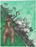 Fantastyczne postaci by Jan Lebensztejn, litografia barwna, papier, sold Apr 2008