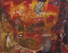 BEZ TYTUŁU by Erna Rosenstein, 1961, technika mieszana, tektura naklejona na deskę, offered Apr 2008