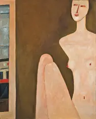 Jerzy Nowosielski, AKT, 1995, olej, płótno