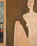 AKT by Jerzy Nowosielski, 1995, olej, płótno, sold Apr 2008
