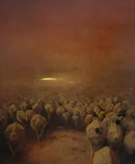Zdzisław Beksiński, OCZEKIWANIE, 1972, olej, płyta pilśniowa
