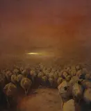 OCZEKIWANIE by Zdzisław Beksiński, 1972, olej, płyta pilśniowa, sold Apr 2008