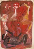 Eugeniusz Markowski, KOMPOZYCJA FIGURALNA, gwasz, papier