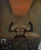OCZEKIWANIE by Zdzisław Beksiński, 1972, olej, płyta pilśniowa, sold Apr 2008