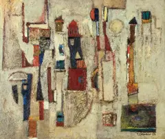 Tadeusz Lapinski, BEZ TYTUŁU, 1956, olej, płótno