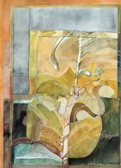 Barbara Szubinska, KOMPOZYCJA ORGANICZNA, 1988, akwarela, gwasz, papier