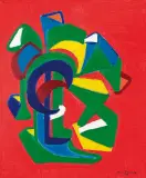 Alina Ślesińska, KOMPOZYCJA, 1990, olej, płótno