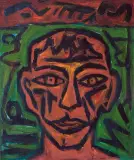 Zdzisław Nitka, GŁOWA - ZNAKI, 2004, olej, płótno