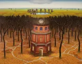 WIEŻA PODŚWIADOMOŚCI by Jacek Yerka, 2008, akryl, płótno, sold Apr 2008