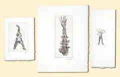 Roland Grünberg, Trzy grafiki z motywami muzycznymi, 1961, akwaforta, papier