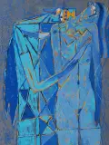 Rafał Kostrzewa, Anioły niebieskie, 1999, olej, płótno