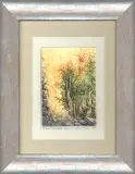 Adam Kwaśny, Pejzaż, 1994, akwaforta, akwatinta barwna, papier kremowy